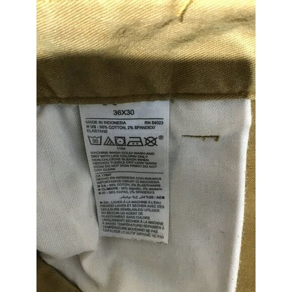 Old Navy Men's Tan Khaki High Rise Straight Leg Pants 36x30 - Picture 7 of 8